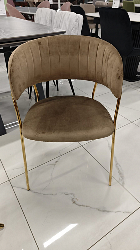 Стул на металлокаркасе Kamelia зеленый / золото из шоурума 3